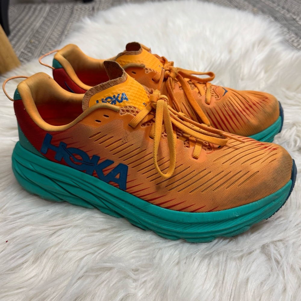 Hoka Shoes‎ Men's 8.5D One Rincon 3 Low Shell Coral Teal Sneakers
